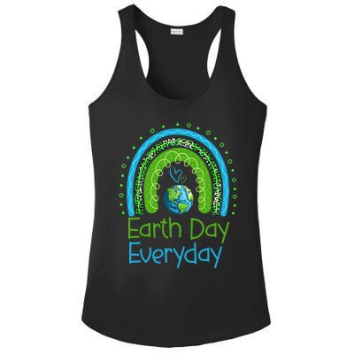 Earth Day Everyday Rainbow Design Earth Day Ladies PosiCharge Competitor Racerback Tank