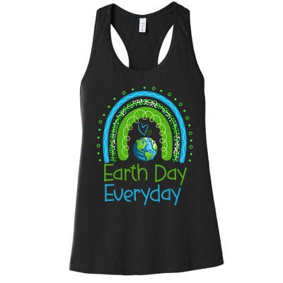 Earth Day Everyday Rainbow Design Earth Day Women's Racerback Tank