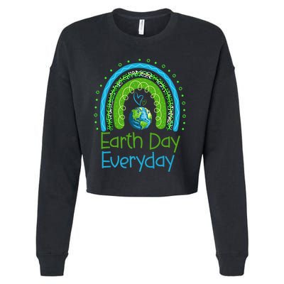 Earth Day Everyday Rainbow Design Earth Day Cropped Pullover Crew