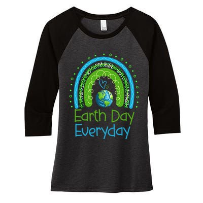 Earth Day Everyday Rainbow Design Earth Day Women's Tri-Blend 3/4-Sleeve Raglan Shirt