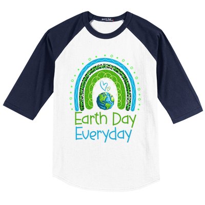 Earth Day Everyday Rainbow Design Earth Day Baseball Sleeve Shirt