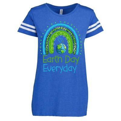 Earth Day Everyday Rainbow Design Earth Day Enza Ladies Jersey Football T-Shirt