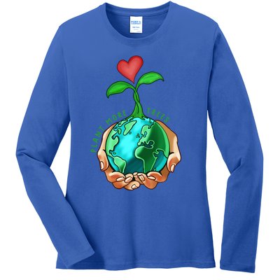 Earth Day Everyday Plant More Trees Save Our Climate Change Cool Gift Ladies Long Sleeve Shirt