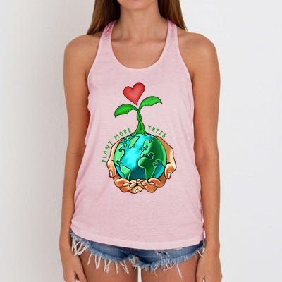 Earth Day Everyday Plant More Trees Save Our Climate Change Cool Gift Women's Knotted Racerback Tank