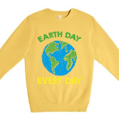 Earth Day Everyday Save Planet Nature Love Environtal Cute Gift Premium Crewneck Sweatshirt