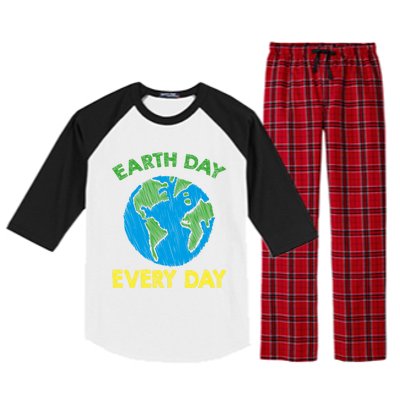 Earth Day Everyday Save Planet Nature Love Environtal Cute Gift Raglan Sleeve Pajama Set