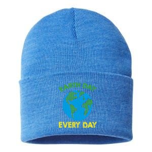 Earth Day Everyday Save Planet Nature Love Environtal Cute Gift Sustainable Knit Beanie