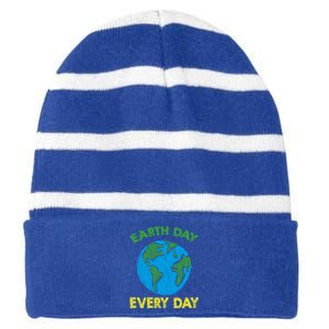 Earth Day Everyday Save Planet Nature Love Environtal Cute Gift Striped Beanie with Solid Band