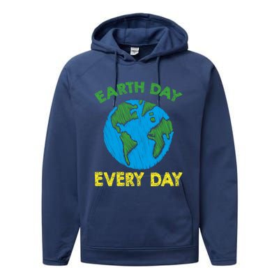 Earth Day Everyday Save Planet Nature Love Environtal Cute Gift Performance Fleece Hoodie