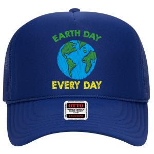 Earth Day Everyday Save Planet Nature Love Environtal Cute Gift High Crown Mesh Back Trucker Hat