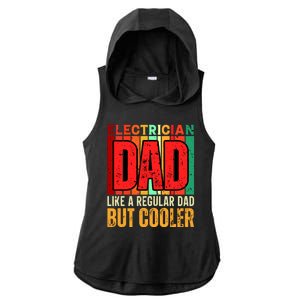 Electrician Dad Ladies PosiCharge Tri-Blend Wicking Draft Hoodie Tank