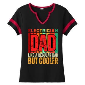 Electrician Dad Ladies Halftime Notch Neck Tee