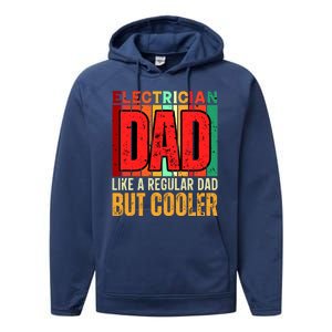 Electrician Dad Performance Fleece Hoodie