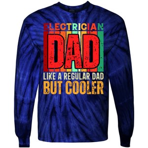 Electrician Dad Tie-Dye Long Sleeve Shirt