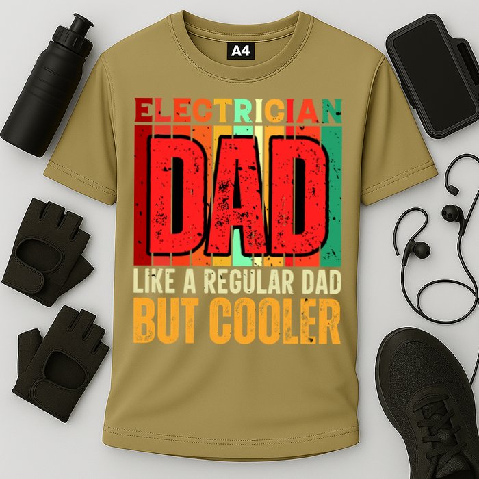 Electrician Dad Cooling Performance Crew T-Shirt