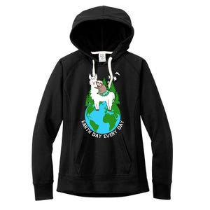 Earth Day Everyday Llama Sloth Cool Earth Day Lover Gift Women's Fleece Hoodie