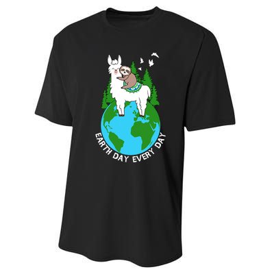 Earth Day Everyday Llama Sloth Cool Earth Day Lover Gift Performance Sprint T-Shirt