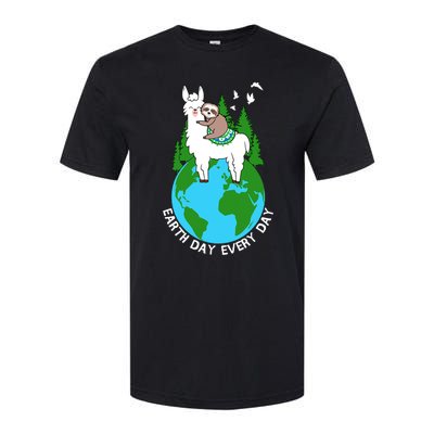 Earth Day Everyday Llama Sloth Cool Earth Day Lover Gift Softstyle® CVC T-Shirt