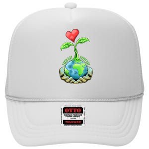 Earth Day Every Day Happy Earth Day 2024 High Crown Mesh Back Trucker Hat