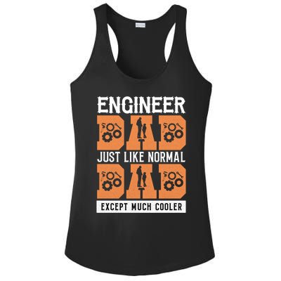 Engineer Dad Except Much Cooler Funny Gift Ladies PosiCharge Competitor Racerback Tank