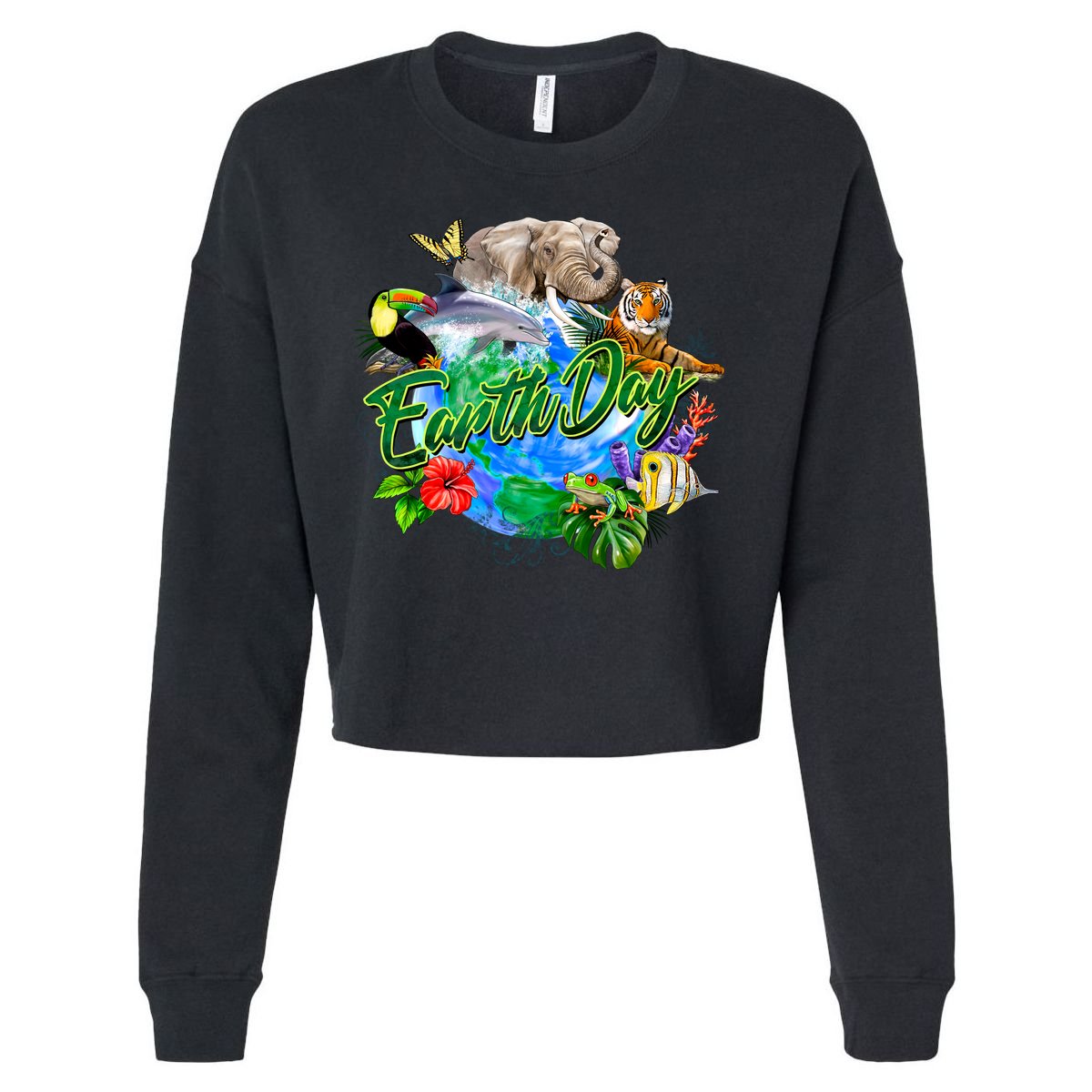 Earth Day Cropped Pullover Crew