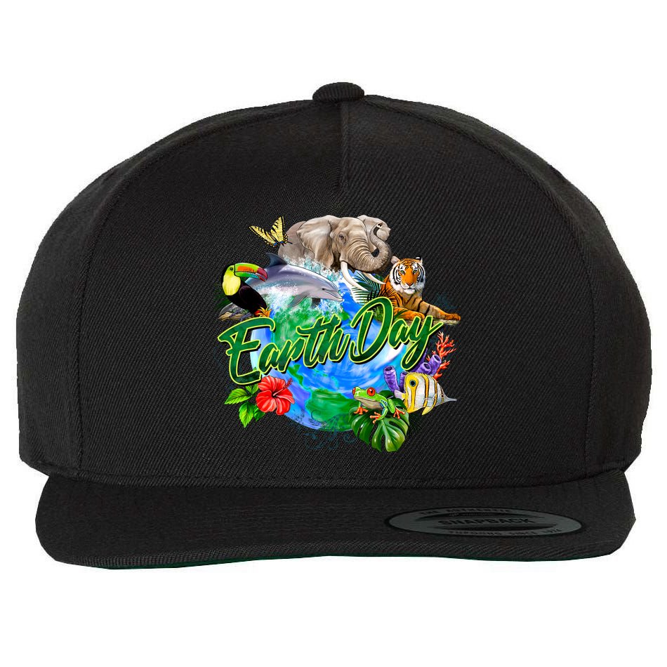 Earth Day Wool Snapback Cap