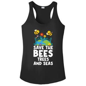 Earth Day Environtal Save The Bees Trees And Seas Gift Ladies PosiCharge Competitor Racerback Tank