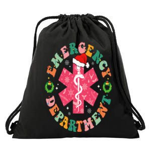 Emergency Department ER Nurse Christmas Emergency Room Drawstring Bag