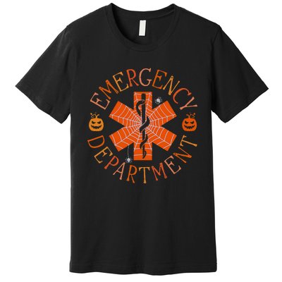 Emergency Department Er Nurse Halloween Emergency Room Tech Premium T-Shirt