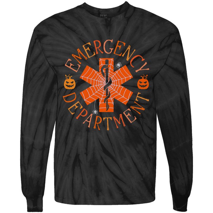 Emergency Department Er Nurse Halloween Emergency Room Tech Tie-Dye Long Sleeve Shirt