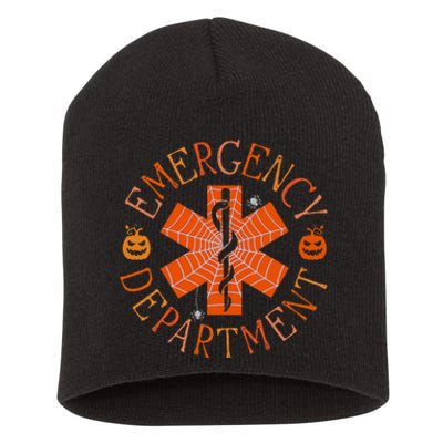 Emergency Department Er Nurse Halloween Emergency Room Tech Short Acrylic Beanie