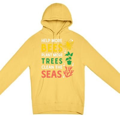 Earth Day Environmental Message Premium Pullover Hoodie