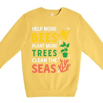 Earth Day Environmental Message Premium Crewneck Sweatshirt