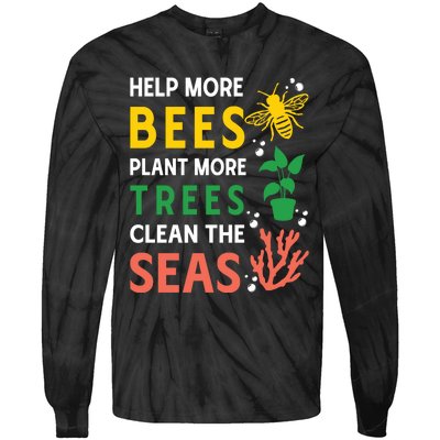 Earth Day Environmental Message Tie-Dye Long Sleeve Shirt