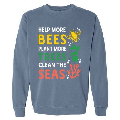 Earth Day Environmental Message Garment-Dyed Sweatshirt