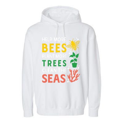 Earth Day Environmental Message Garment-Dyed Fleece Hoodie