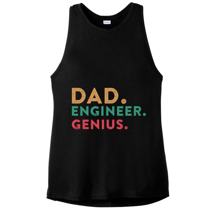 Engineering Dad Engineer Dads Dad Engineer Genius Gift Ladies PosiCharge Tri-Blend Wicking Tank