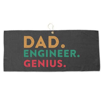 Engineering Dad Engineer Dads Dad Engineer Genius Gift Large Microfiber Waffle Golf Towel