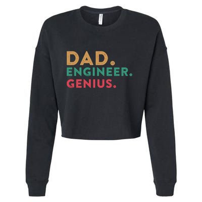 Engineering Dad Engineer Dads Dad Engineer Genius Gift Cropped Pullover Crew