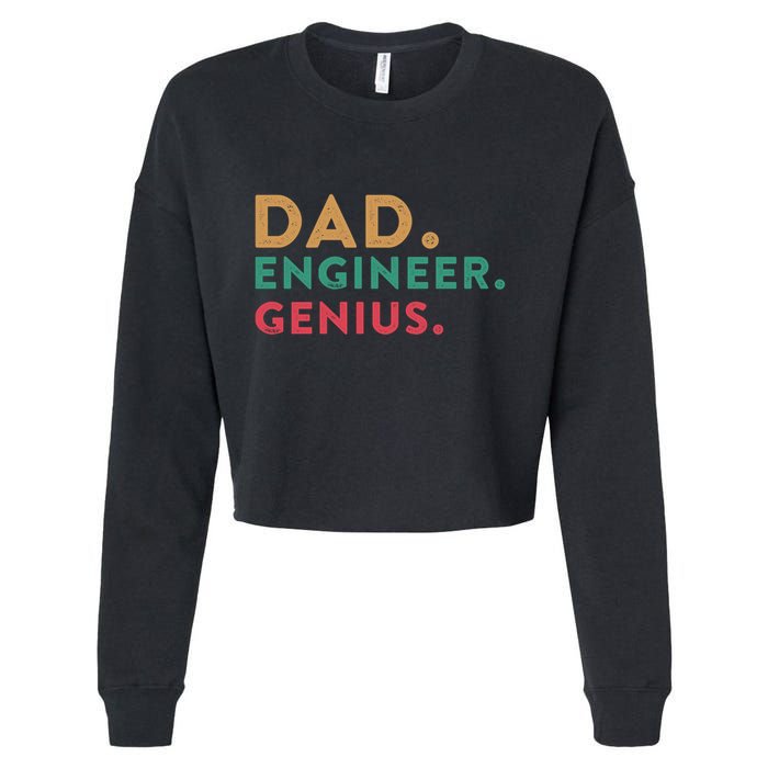Engineering Dad Engineer Dads Dad Engineer Genius Gift Cropped Pullover Crew