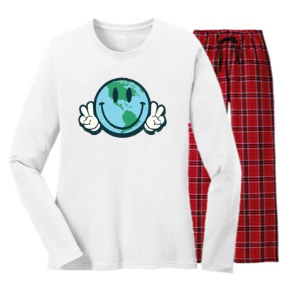 Earth Day Women's Long Sleeve Flannel Pajama Set 