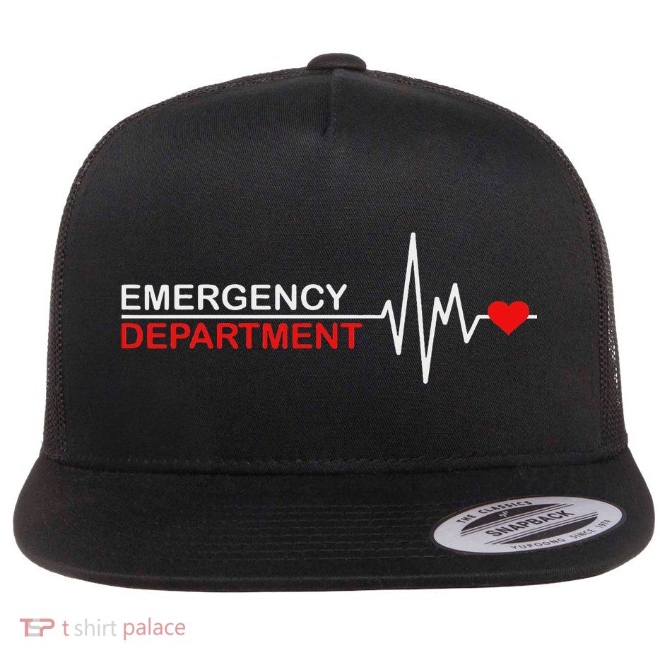 Emergency Department Emergency Room Healthcare Nursing Nurse Flat Bill Trucker Hat