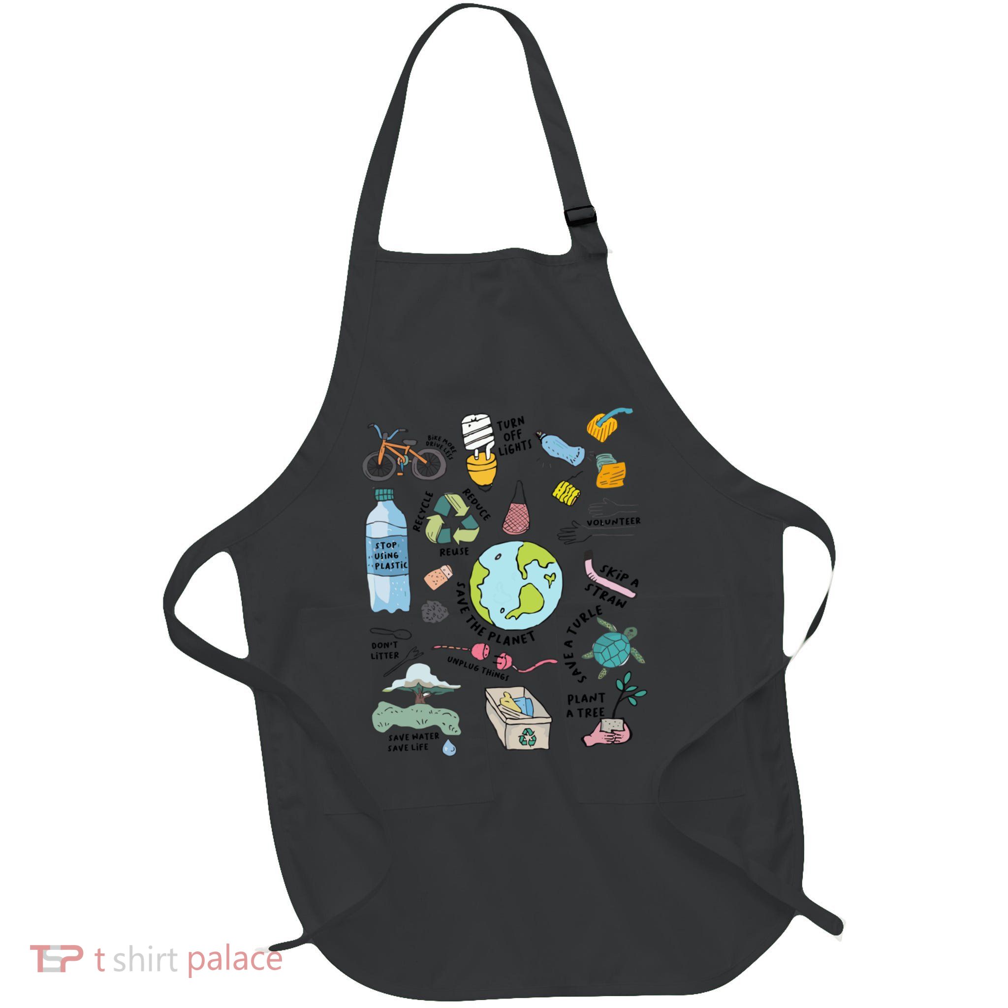 Earth Day Environtal Save The Planet Environtal Design Gift Full-Length Apron With Pockets