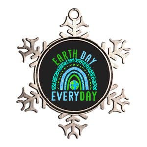 Earth Day Everyday Rainbow Design Earth Day Metallic Star Ornament