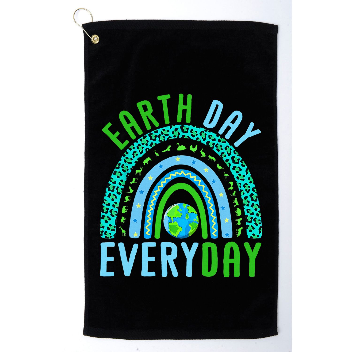 Earth Day Everyday Rainbow Design Earth Day Golf Towel