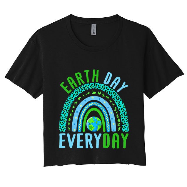 Earth Day Everyday Rainbow Design Earth Day Crop Top