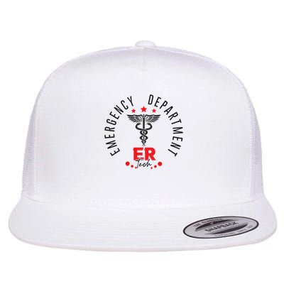 Emergency Department Emergency Room Tech Er Tech Back Of Flat Bill Trucker Hat