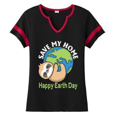 Earth Day Environtalists Cute Sloth Nature Lover Gift Ladies Halftime Notch Neck Tee