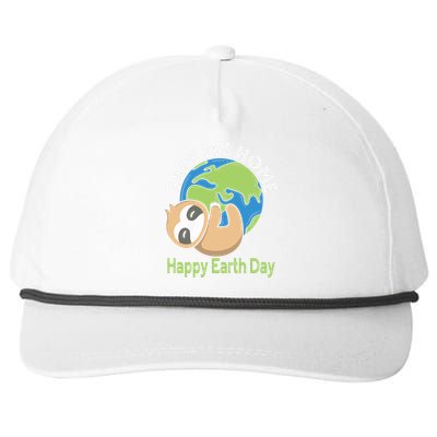 Earth Day Environtalists Cute Sloth Nature Lover Gift Snapback Five-Panel Rope Hat