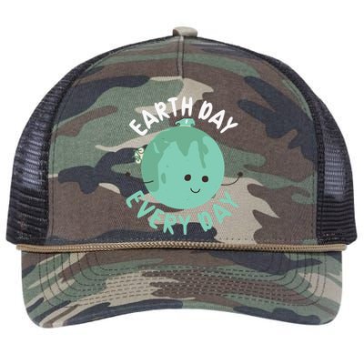 Earth Day Every Day Gift Nature Conservation Cool Gift Retro Rope Trucker Hat Cap